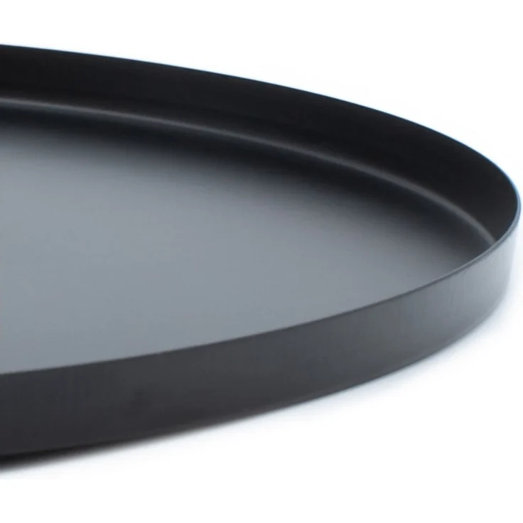 Spetebo Tablett Metall Tablett schwarz - Ø 30 cm, Metall, Deko- oder Kerzenteller – Bild 2