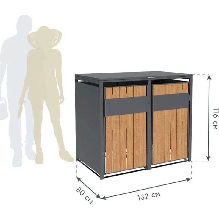 Westmann Varius 2 | Metall Mülltonnenbox 2er | – Bild 5