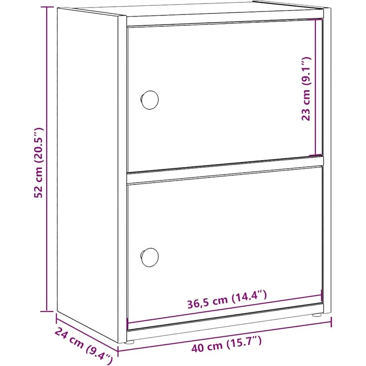 vidaXL Bücherregal, Holzwerkstoff Schwarz Eichen-Optik, 40 x 24 x 52 cm – Bild 10