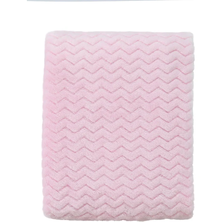 CREVENT Leichte, kuschelige, Flauschige, warme Fleecedecke für Mädchen, Kleinkinder, Kinderbett, Kinderbett, Kinderwagen (75X100cm, gewelltes Babyrosa) – Bild 1