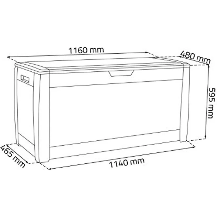 Prosperplast Aufbewahrungsbox Matuba, TOPSELLER! (Auflagenbox, OTTOs Choice), 310 l Fassungsvermögen, einfache Montage, mit Rollen – Bild 2