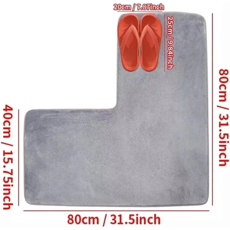 ABC Geformte Badematte – Weiche Korallen-Polar-Duschmatte, rutschfest und saugfähig, waschbar, quadratisch für Duschen, Toiletten, Haushalte und Spas (Schwarz) – Bild 3