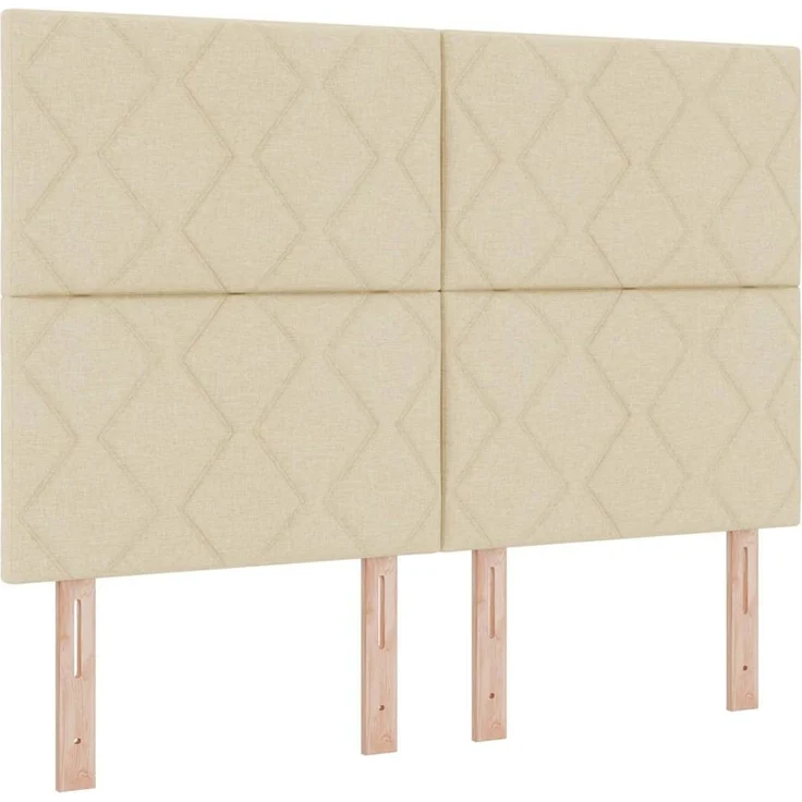 vidaXL Boxspringbett mit Kopfteil Creme 190 x 140 cm Stoff 3340814 – Bild 6