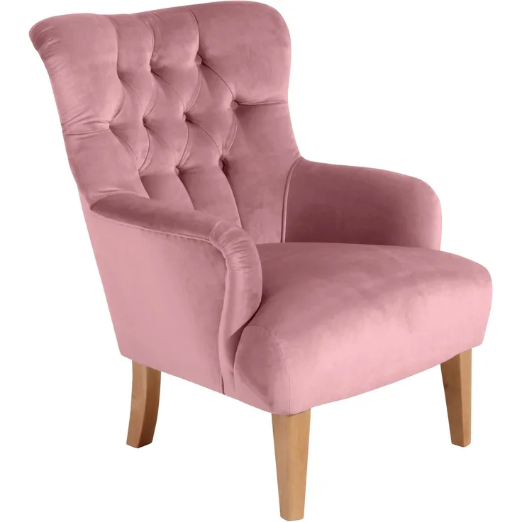 Sessel Kaiya Bezug Samtvelours Buche natur / rosé 21226