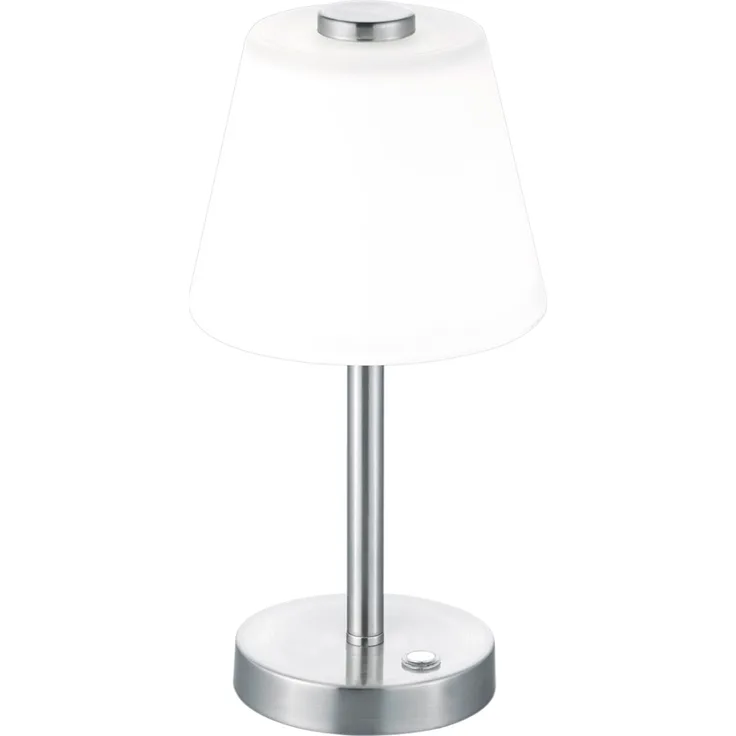 Trio Leuchten 'Emerald' Nachttischleuchte, Metall / Kunststoff nickel matt, 29cm