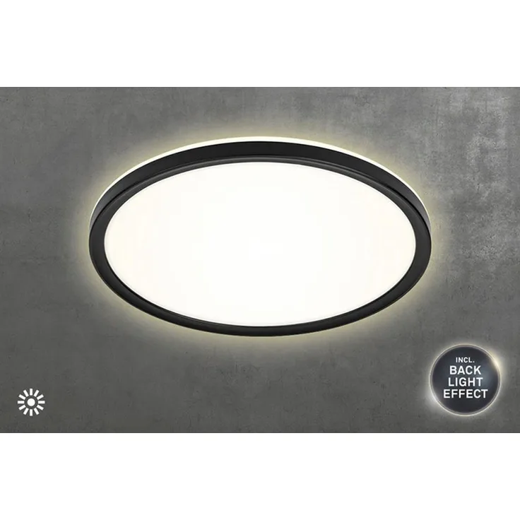 Di-Ka ultraflaches LED Panel Slim Ø 29,3 cm schwarz mit Backlight
