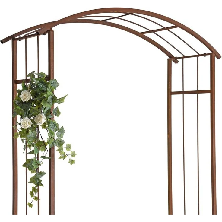 Rosenspalier Rosenbogen Torbogen 120 cm Rankhilfe Rost Metall Kletterhilfe Bogen – Bild 9