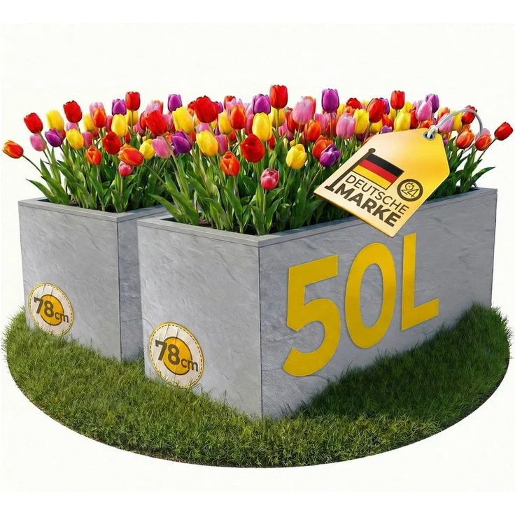 ONDIS24 Pflanzkübel Ondis24 Blumenkübel Vulkano, 50L Blumenkasten (2 St), mit cleverem Wasserspeicher am Boden – Bild 5