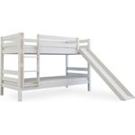 Bubema 'Maja' Etagenbett 90x200 cm, weiß, Buche massiv, inkl. Lattenroste, mit Rutsche