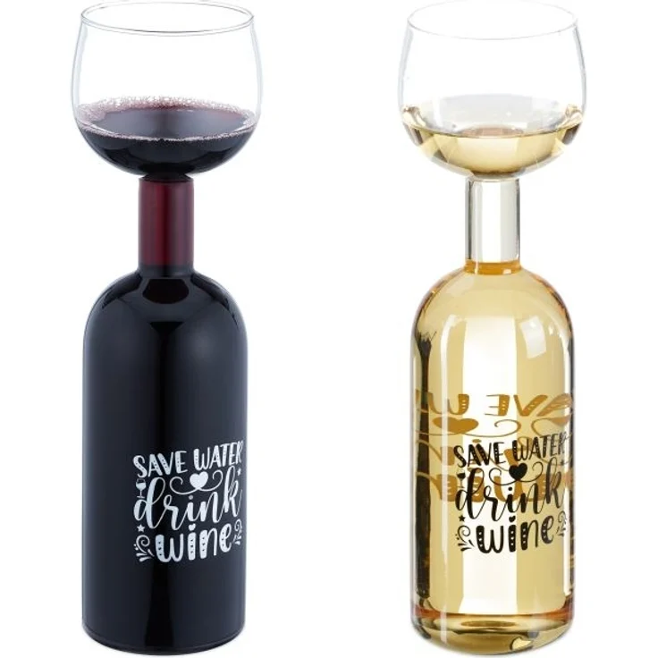 Weinflasche mit Glas 750 ml – Bild 1