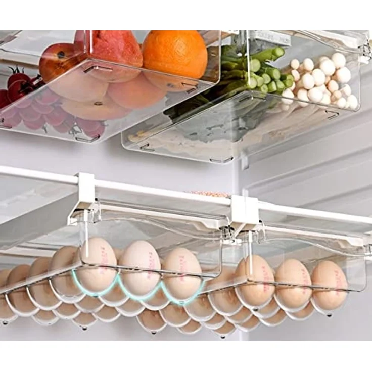 BAYLI Pizzaschneider Eierbehälter für Kühlschrank, Universal Kühlschrank Organizer für 15 – Bild 4