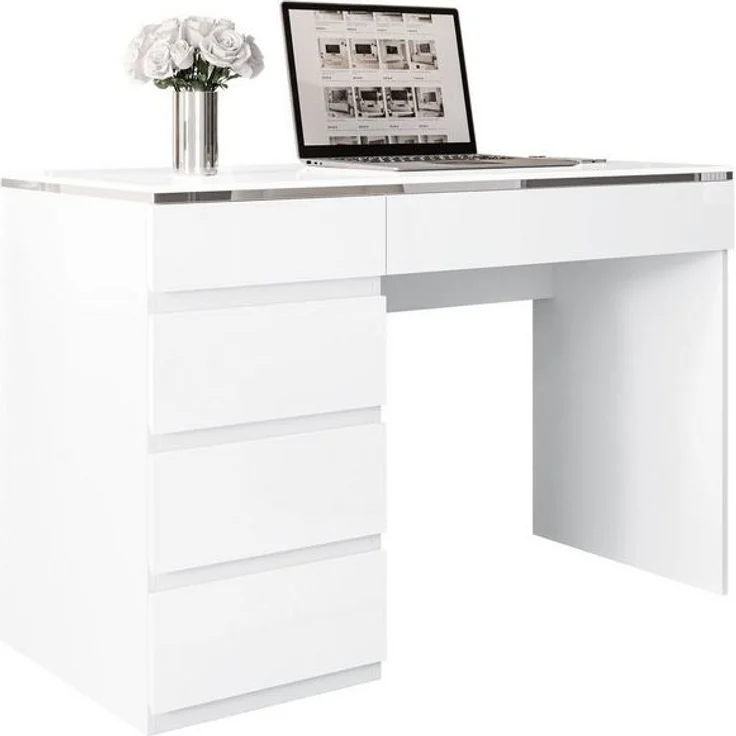 Lookway Schreibtisch AURORA SILVER mit Schubladen, Breite: 120 cm – Bild 4