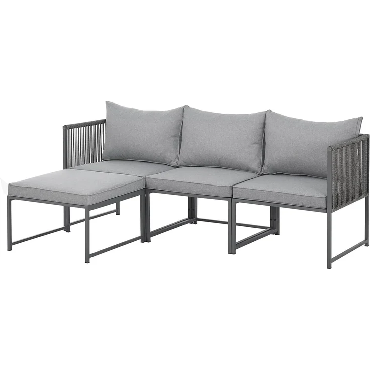SVITA Gartenlounge-Set DETROIT, (Modul-Set), Gartenmöbel Flexibel Sofa Tisch Sessel Ottoman – Bild 8