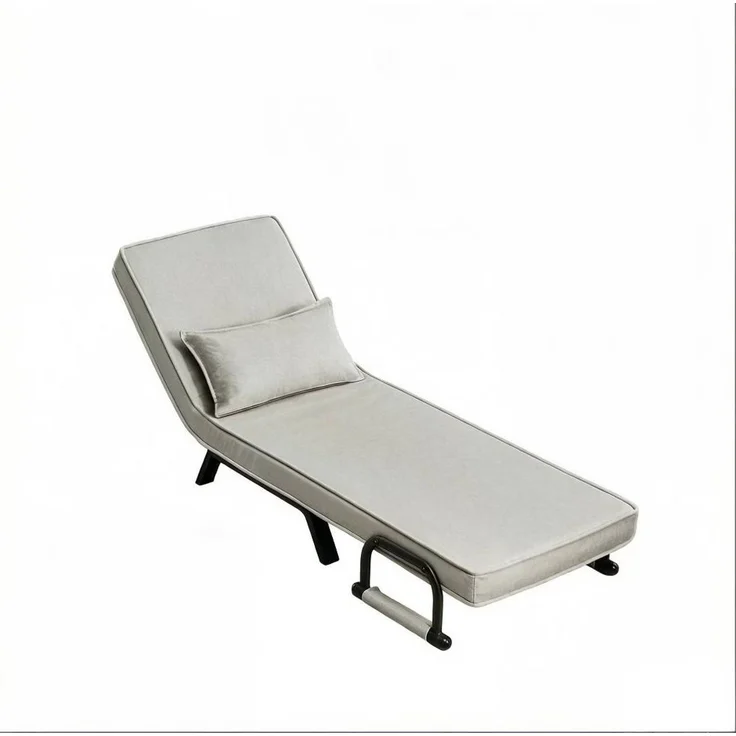 Klappstuhl mit Schlaffunktion 65 x 78 x 75 cm – 3-in-1 Schlafsessel mit verstellbarer Rückenlehne in Hellgrau – Bild 9