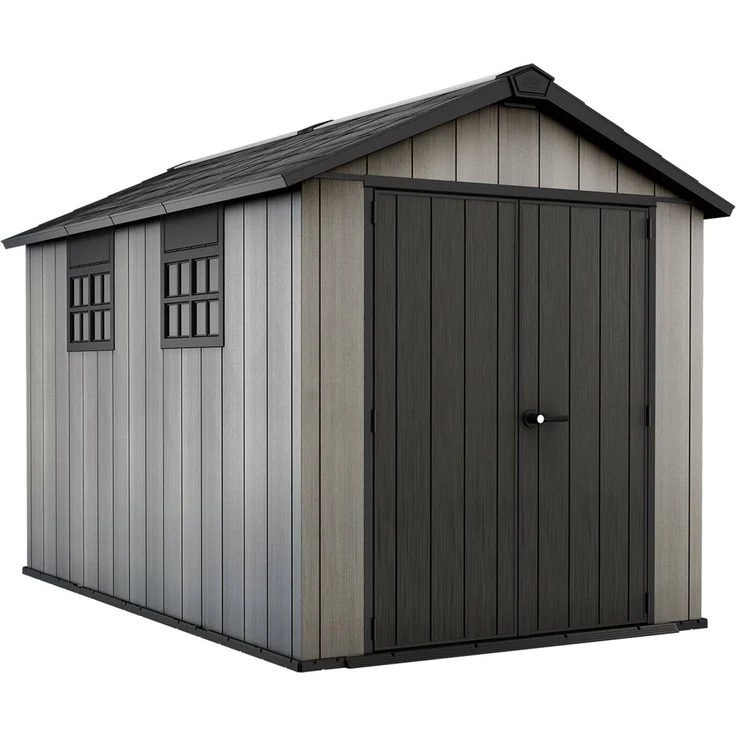 Dmora Gartenhaus Dartmouth, Gartenhütte, Gartenhaus, Werkzeugschuppen, 230x350 h242 cm, Grau – Bild 1