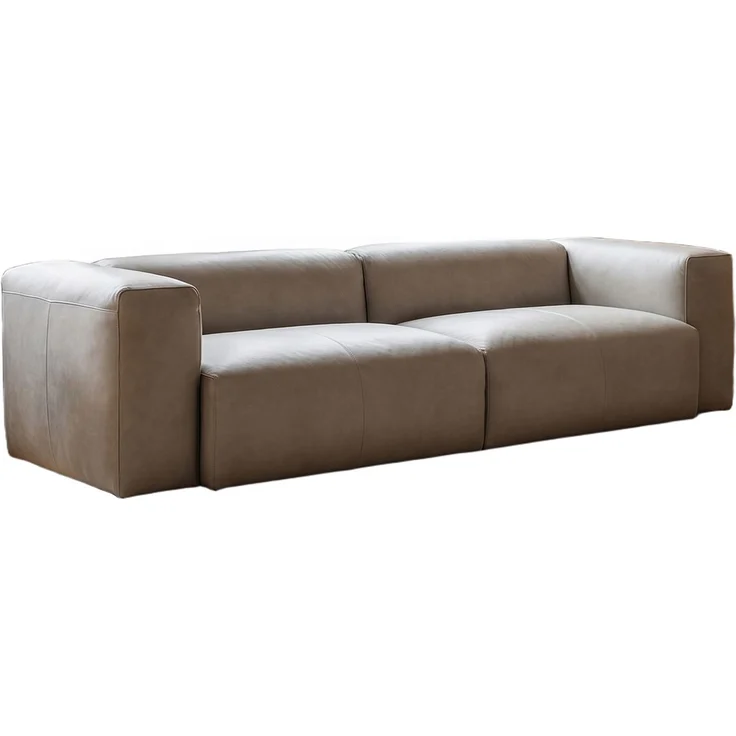 KAWOLA Sofa CELESTE 4-Sitzer Leder grau 72 x 114 x 302 cm – Bild 3