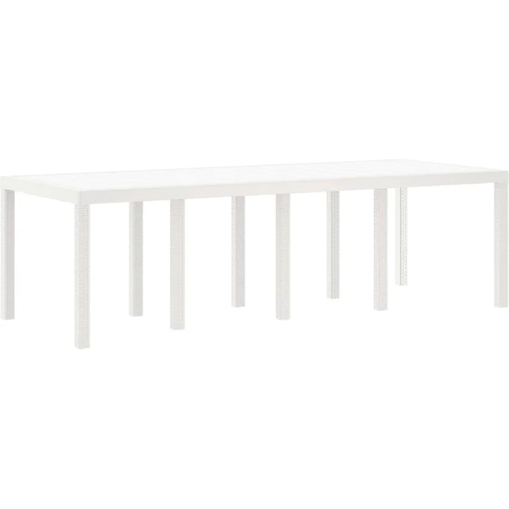 vidaXL Gartentisch Weiß 250 x 100 x 73 cm Poly-Rattan 871694 – Bild 1