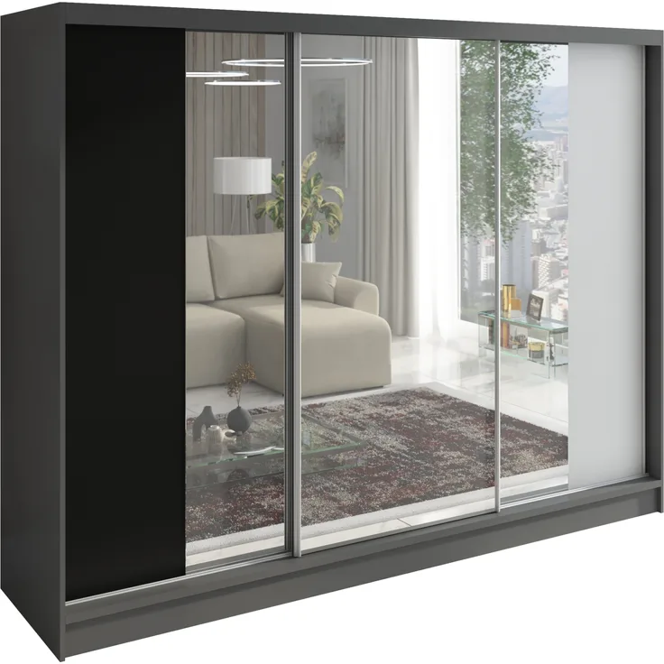 Schwebetürenschrank VIDA 2-türig Schrank 200 cm mit Spiegel