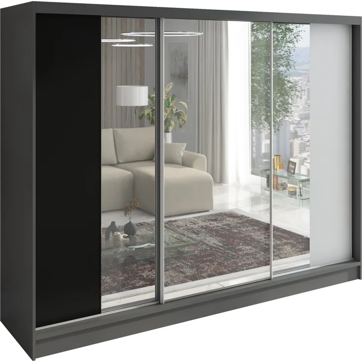 Schwebetürenschrank VIDA 2-türig Schrank 200 cm mit Spiegel – Bild 1