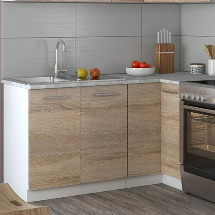 Eckküche Rick Sonoma/Weiß 190 x 60 cm , AP Marmor Vicco – Bild 5