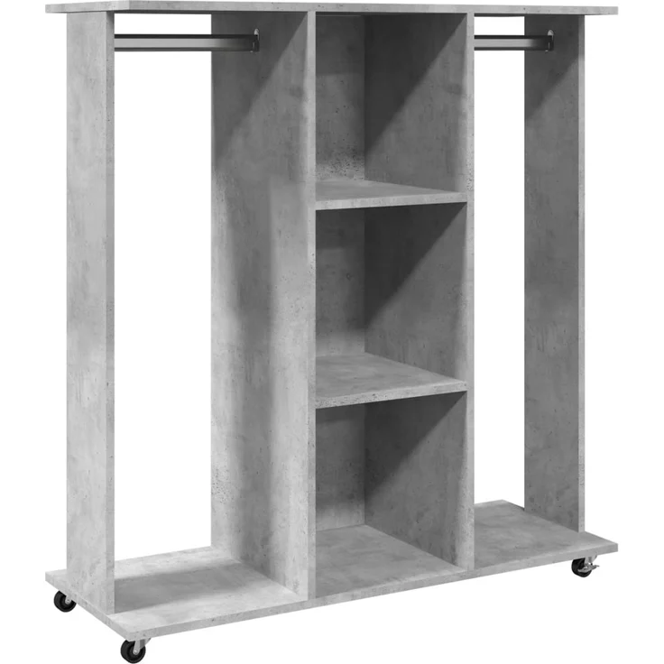 vidaXL Kleiderständer mit Rollen Betongrau 102x38x110 cm Holzwerkstoff 848034 – Bild 1