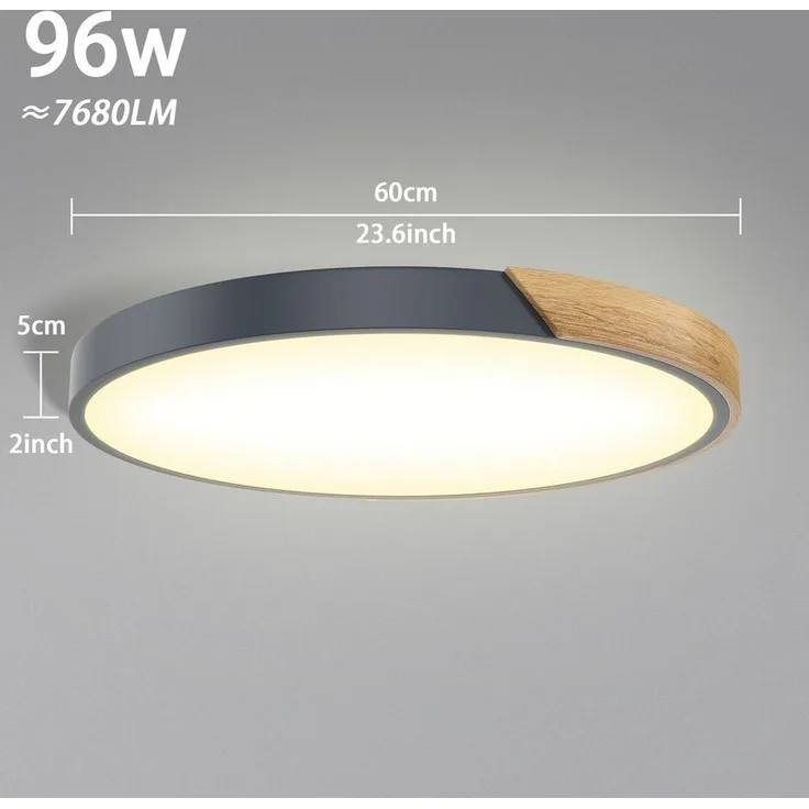 FIVMEN LED Deckenleuchte Deckenlampe Holz Deckenleuchte Deckenlampen Rund Lampen, Dimmbar