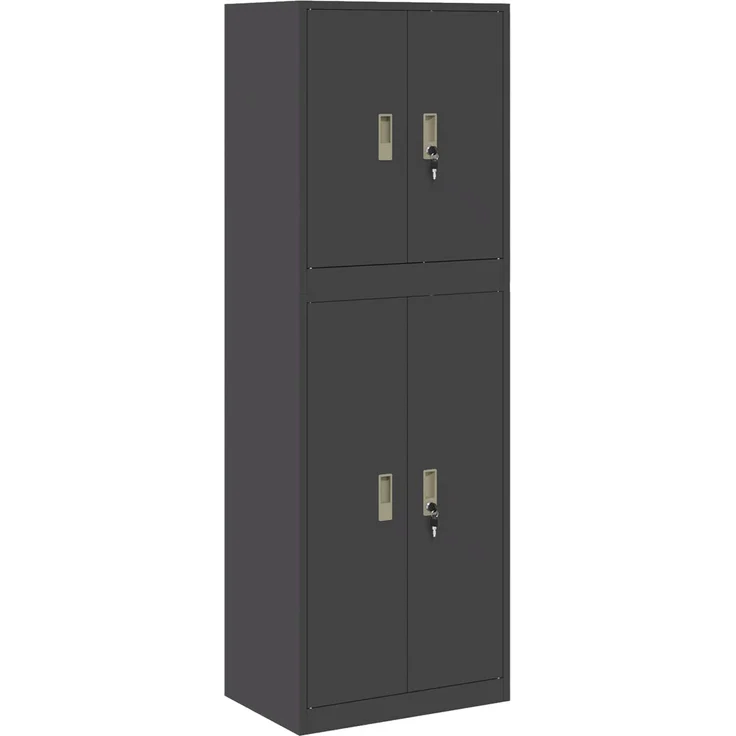 vidaXL Aufbewahrungsschrank 2 stk. Schwarz 60 x 40 x 175 cm Stahl 3438753 – Bild 2