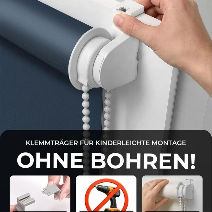 Verdunklungsrollo Klemmfix Tenebra Verdunkelungsrollo, 35x160 cm, dunkelblau, Victoria M, blickdicht, ohne Bohren, in Führungsschienen, Klemmfix, Verdunkelung, Mit Magnet. energiesparend – Bild 4