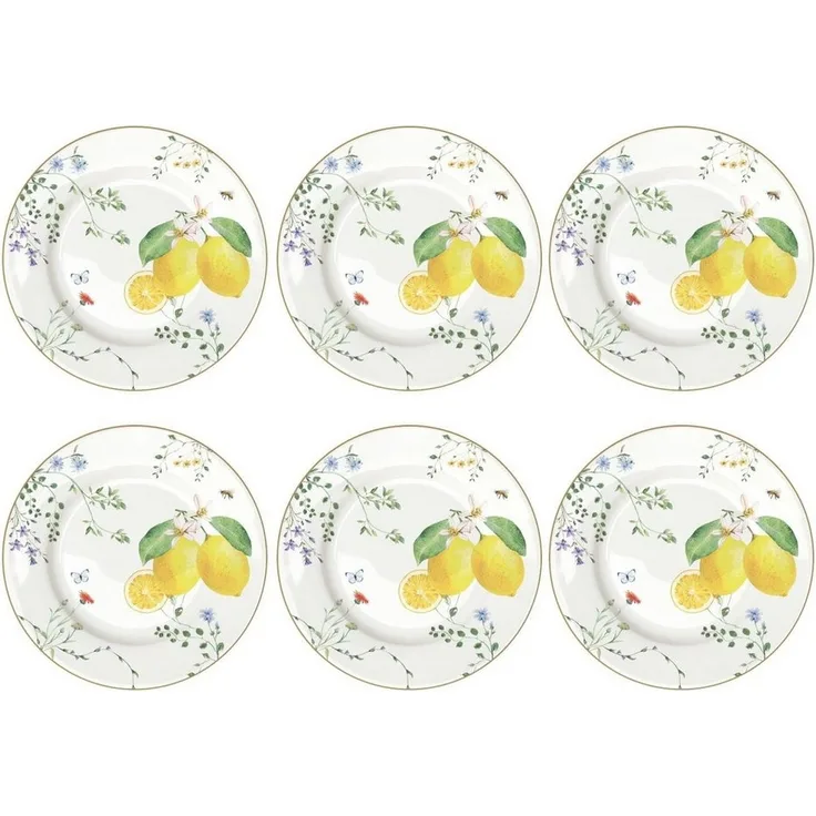 EasyLife Kuchenteller Fleurs et Citrons, Spülmaschinengeeignet