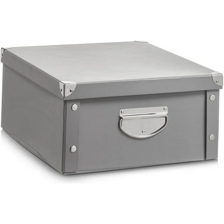 Zeller Present Aufbewahrungsbox Aufbewahrungsbox, Pappe, grau, 40 x 33 x 17 cm – Bild 2