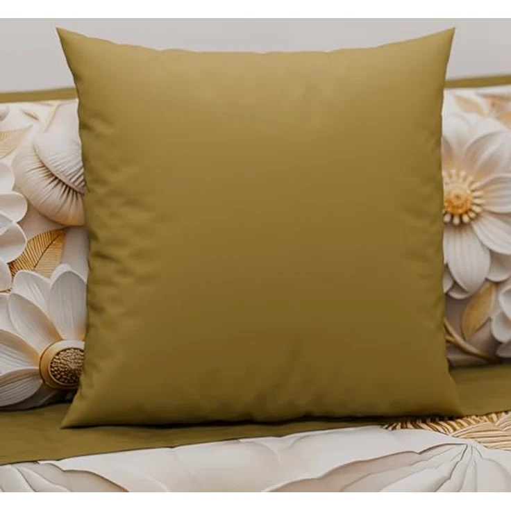 PETTI Artigiani Italiani Kissenbezüge 2er-Set, 45x45 cm, einfarbig Fango, 100% hypoallergene Mikrofaser, 100% Made in Italy – Bild 2