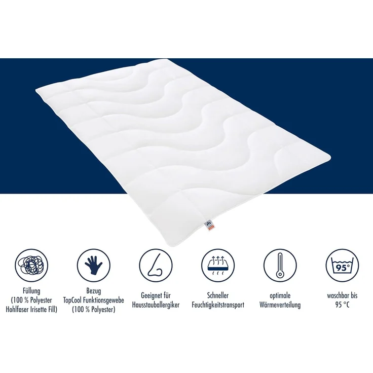 Irisette medium Ganzjahresdecke Steppbett Lotte, mit Top Cool Gewebe, 95 Grad waschbar, inkl. Aufbewahrungstasche, 135x200 cm, weiß – Bild 4