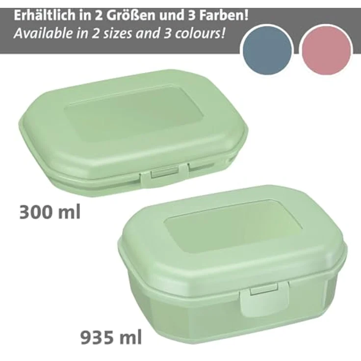 Westmark 3 Brotdosen/Snackboxen -Mini- 300 ml, mit Klick-Verschluss, Höhe: je ca. 3,7 cm, Kunststoff, Grün, 235122EM – Bild 6