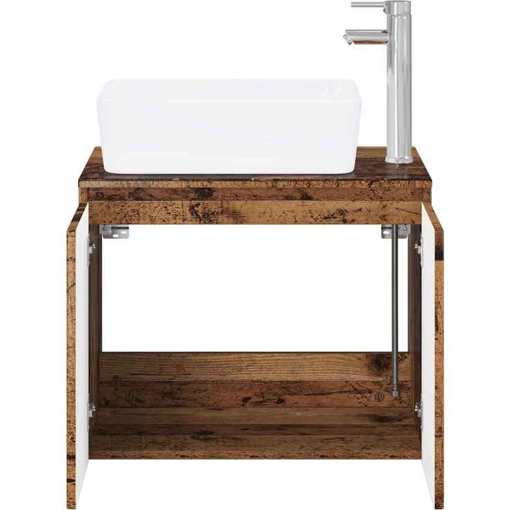 vidaXL Waschbeckenschrank Altholz 62,5 x 44,5 x 80 cm Holzwerkstoff 3404338 – Bild 3
