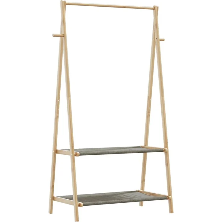 vidaXL Kleiderständer mit Ablagen 96x45,5x150,5 cm Bambus 4008910 – Bild 6