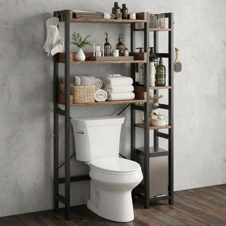 Relaxdays Toilettenregal 3 Ebenen mit Seitenablage – Bild 3