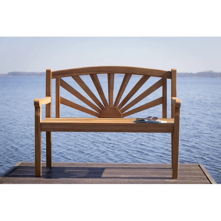 Teakholz Gartenbank Sonne 120 cm – Bild 7