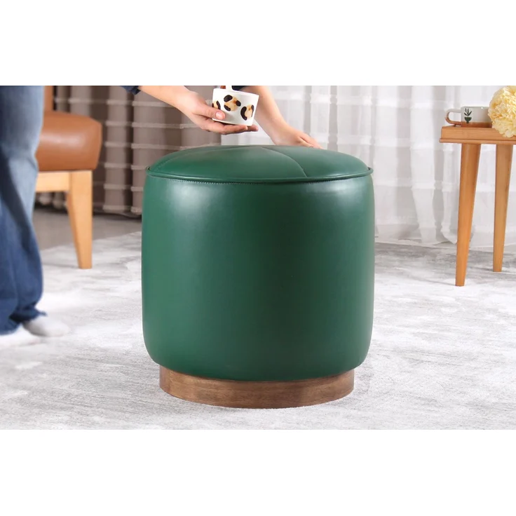 Hanah Home 'Nocbel - Green' Pouffe, Grün, 40 x 43 x 40 cm – Bild 2