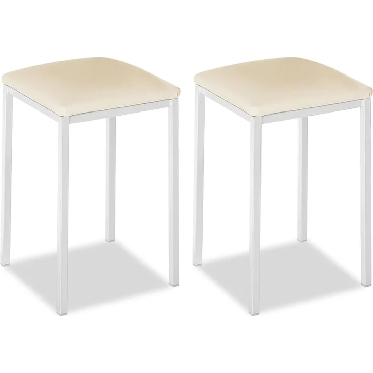 ASTIMESA Küchenstuhl aus Metall mit offener Rückenlehne, Beige, 45 x 45 x 40 cm