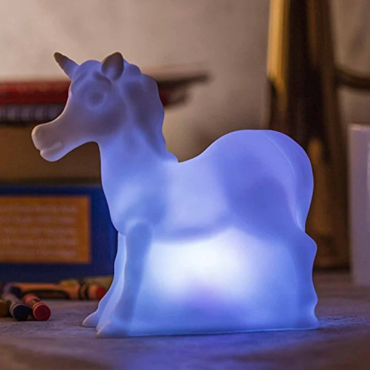 ThumbsUp! Stimmungslampe "Einhorn", Farbwechsel LED Nachttischlampe in Weiß, Druckfeder, 645 Blätter – Bild 3