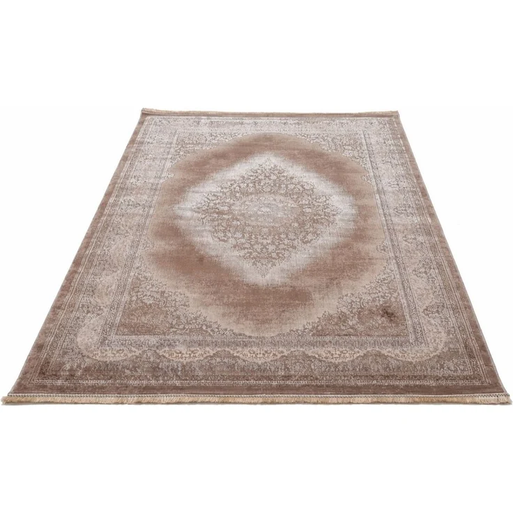 Vimoda Orientteppich Salsa, moderner orientalischer Klassiker Look mit Fransen, Rechteckig, Höhe: 13 mm, Teppich kurzflor modern, dicht, weich, Wohnzimmer, Schlafzimmer – Bild 1