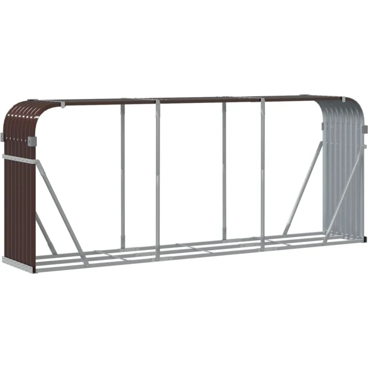 vidaXL Kaminholzunterstand Braun 234x45x100 cm Verzinkter Stahl 364575 – Bild 8