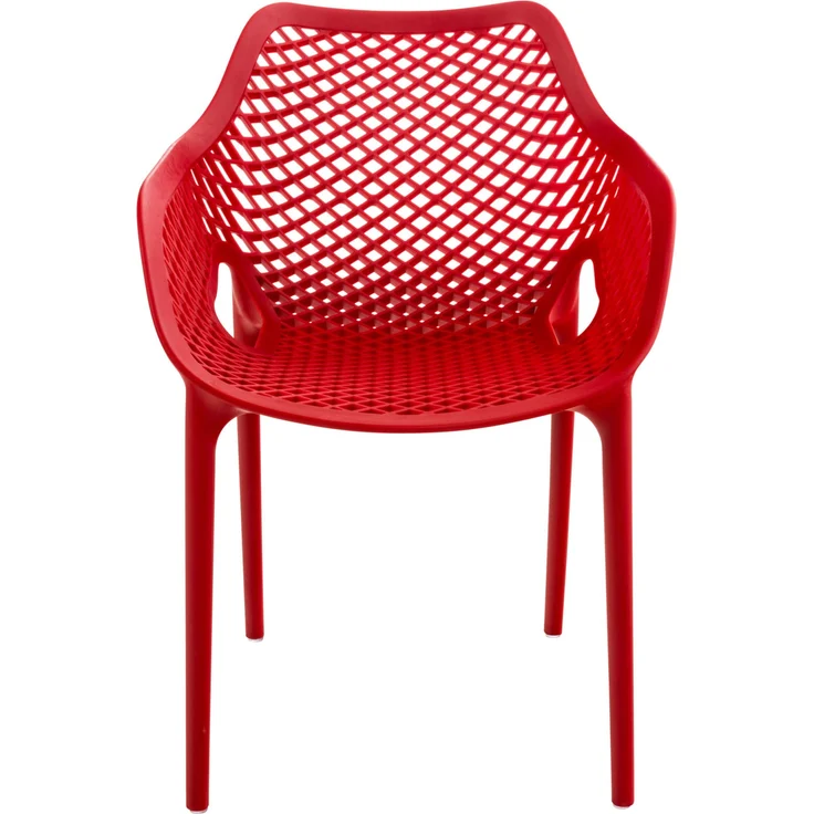 CLP Gartenstuhl Air XL 2er Set - Modernes Design, Kunststoff, Wetterfest, Stapelbar,rot – Bild 2