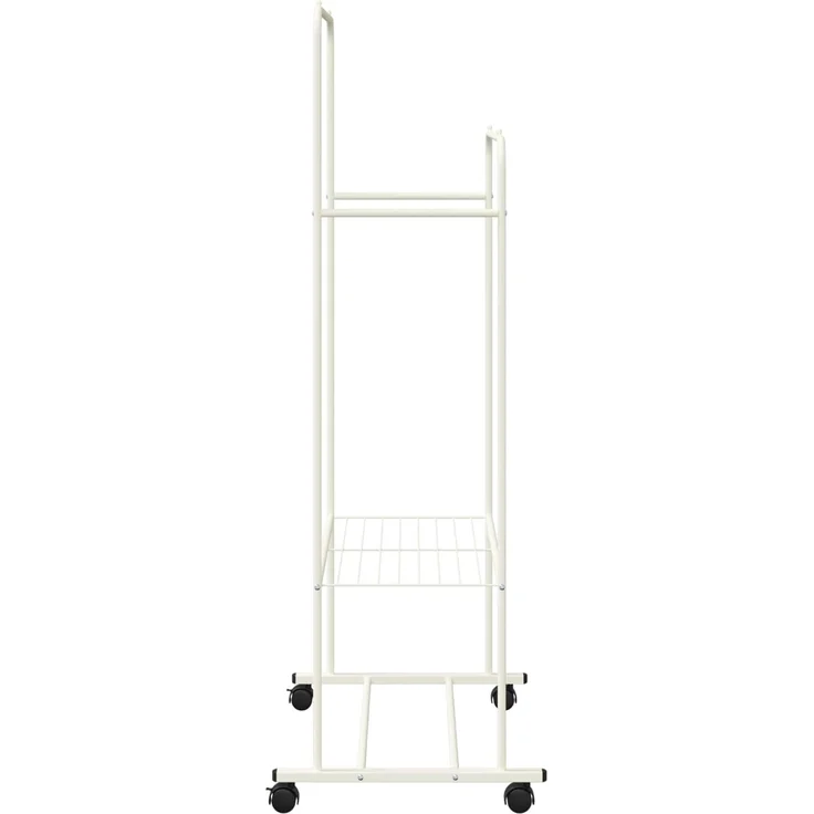 vidaXL Kleiderständer mit Regal Mit Rad Weiß 80 x 53 x 156 cm 42021357 – Bild 5