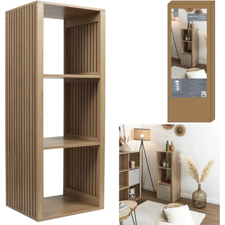 HOME DECO FACTORY - HD0242 – Modularer Ordner, 3 Fächer, 38,5 x 99 x 32 cm, Braun – Bild 9