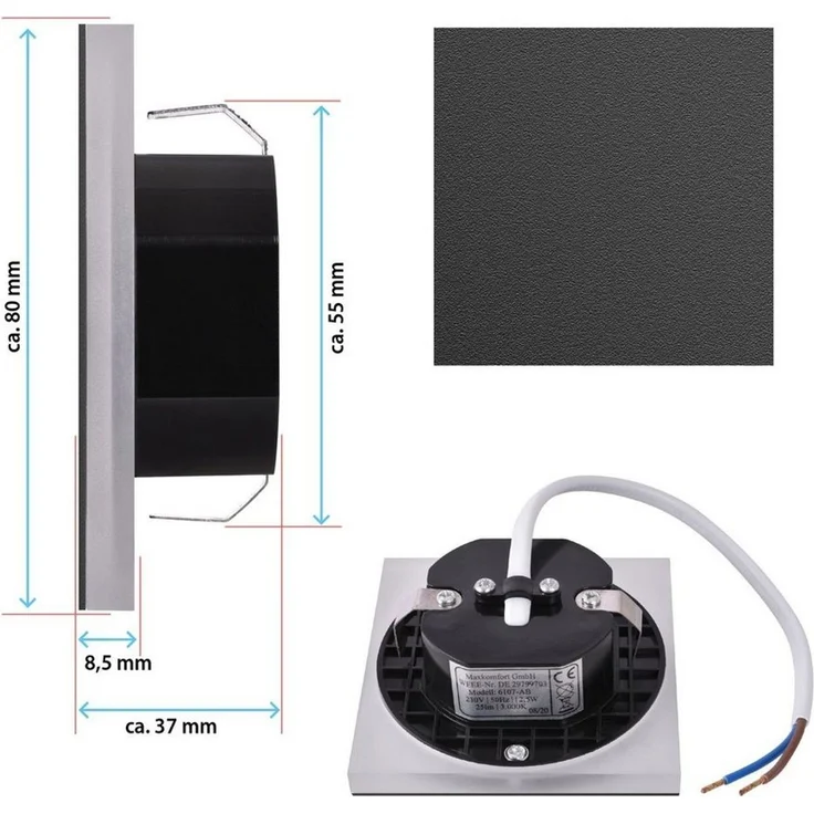 Maxkomfort LED Wandstrahler 6107, LED fest integriert, 3000K, Warmweiß, Treppenbeleuchtung – Bild 2