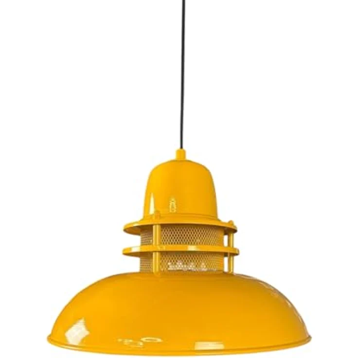 bamyum Hängelampe Leuchtturm, Pendelleuchte Dunkelgelb, Ø34 cm, E27 Fassung, Vintage Design für Wohnzimmer, Küche und Schlafzimmer – Bild 1