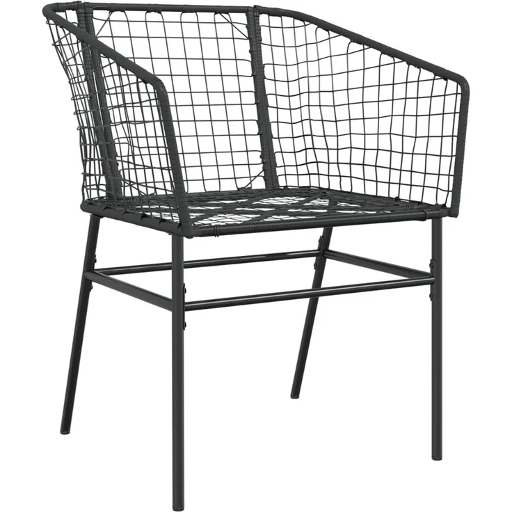 vidaXL Gartenstühle 2 Stk. Schwarz Poly Rattan 369098 – Bild 3