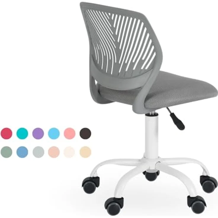 FurnitureR Campingstuhl ergonomisch, höhenverstellbarer Drehstuhl, Netzrückenlehne, 38x40 cm Sitz, 32cm Rückenlehne, Metallfuß, 130kg Tragkraft, Dunkelgrau – Bild 3