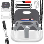 KIDIZ® Babyschaukel, Mitwachsend, mit Rückenlehne und Anschnallgurt, belastbar bis 100kg, Kunststoff Anthrazit, 33 x 24,3 x 35 cm